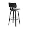 Armen Living Pico 26" Swivel Black Wood Counter Stool in Gray Faux Leather with Black Metal LCPIBABLKGRY26 - alternate 6